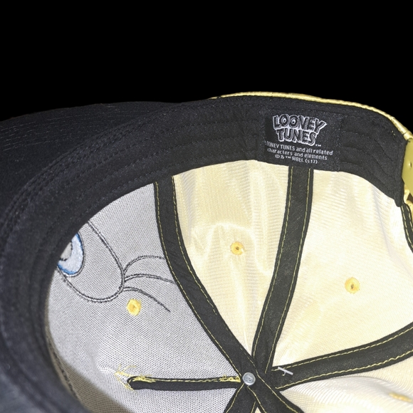🆕️Tweety Bird Looney Tunes Yellow Satin Snapback Adult Cap - Picture 4 of 7